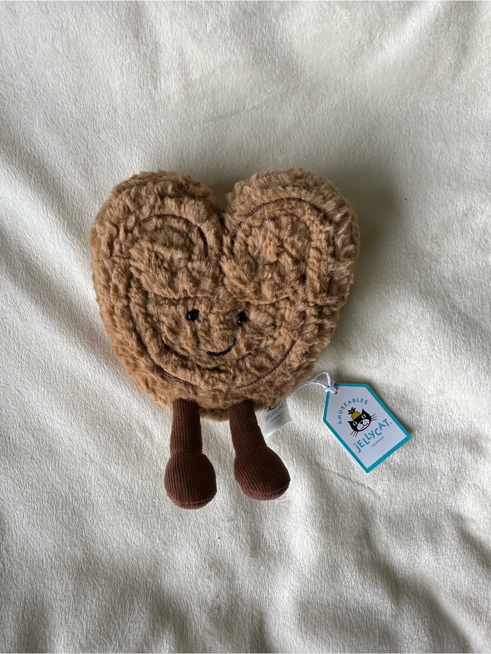 Jellycat Brown Heart Plush with Corduroy Legs